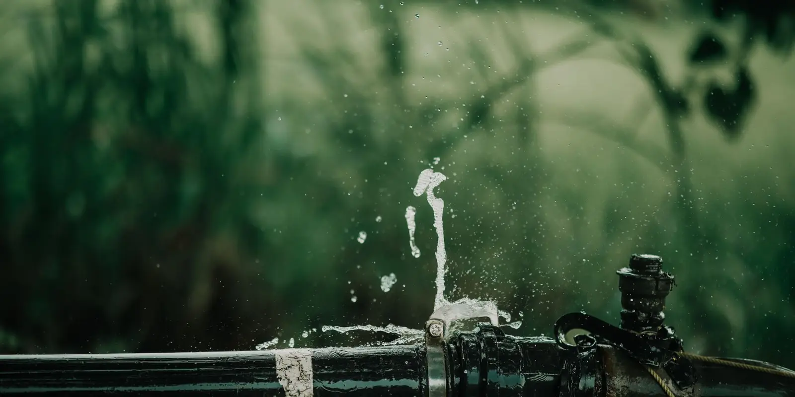 Emergency plumber in Miami: leaking pipe spraying water
